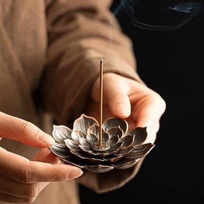 Räuchergefäß mit porösem Lotusfaden, uralte Räucherplatte für Buddha-Räuchergefäß, Räuchergefäß für den Innenbereich