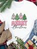 (Asian Size) Tee New Year Holiday Merry Christmas Top festival Casual letter truck printing Women Print Lady Short Sleeve Fashion Graphic T-shirts