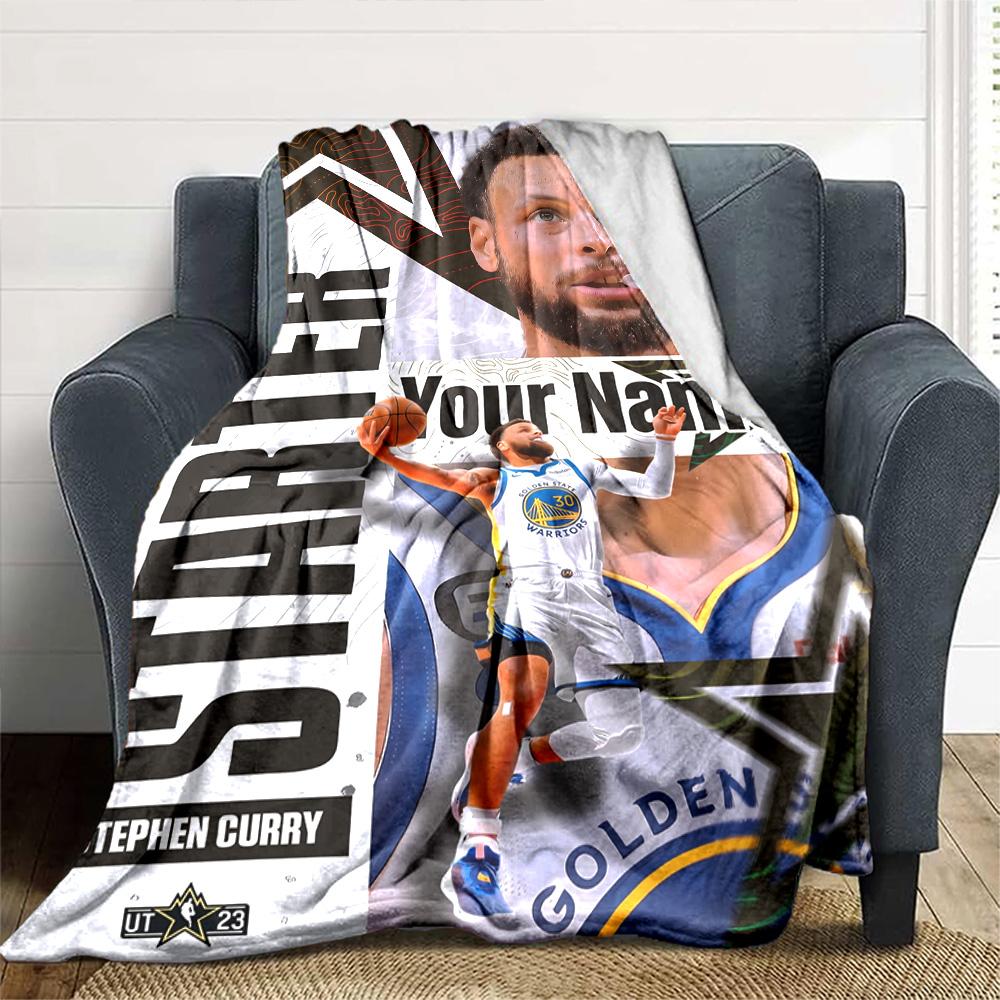 Golden State Warriors Curry Personalisierte Decke Mehrzweck-Personalisierte Decke Bequeme Überwurfdecke für Wohnzimmer Bürostuhl Büro Picknicks