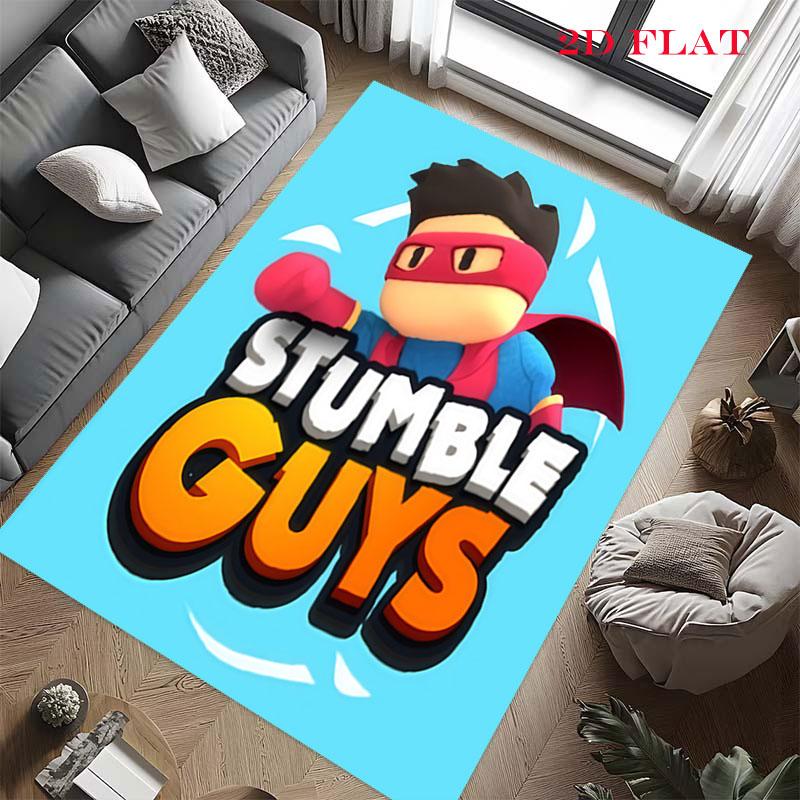 Tapis Stumble Guys Chaos pour Salon Chambre Maison Décoration Canapé, Tapis de Sol Antidérapant pour Enfants