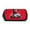 1pc Football-Themed Pencil Case Compatible for & - Large Capacity Double Layer Flip Design with Soccer Player Celebration Back Print, Durable Polyeste