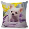 Schattige Kleine Hond Chihuahua Kussenhoes Decor Mooi Huisdier Dier Kussensloop Polyester Sierkussenhoes voor Bank Huis Auto ,(3)