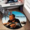 1pc Rock Star Johnny Hallyday Round Carpet Painted Printed Circular Carpet, Home Door Mat, Outdoor Travel Protection Carpet