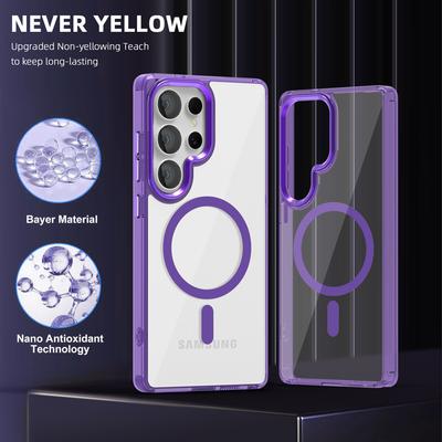 Ice Color Magnetic Suction Suitable for Samsung S25ULTRA Mobile Phone Case A17 High Quality High Transparency and No Yellowing A56 Anti Fall