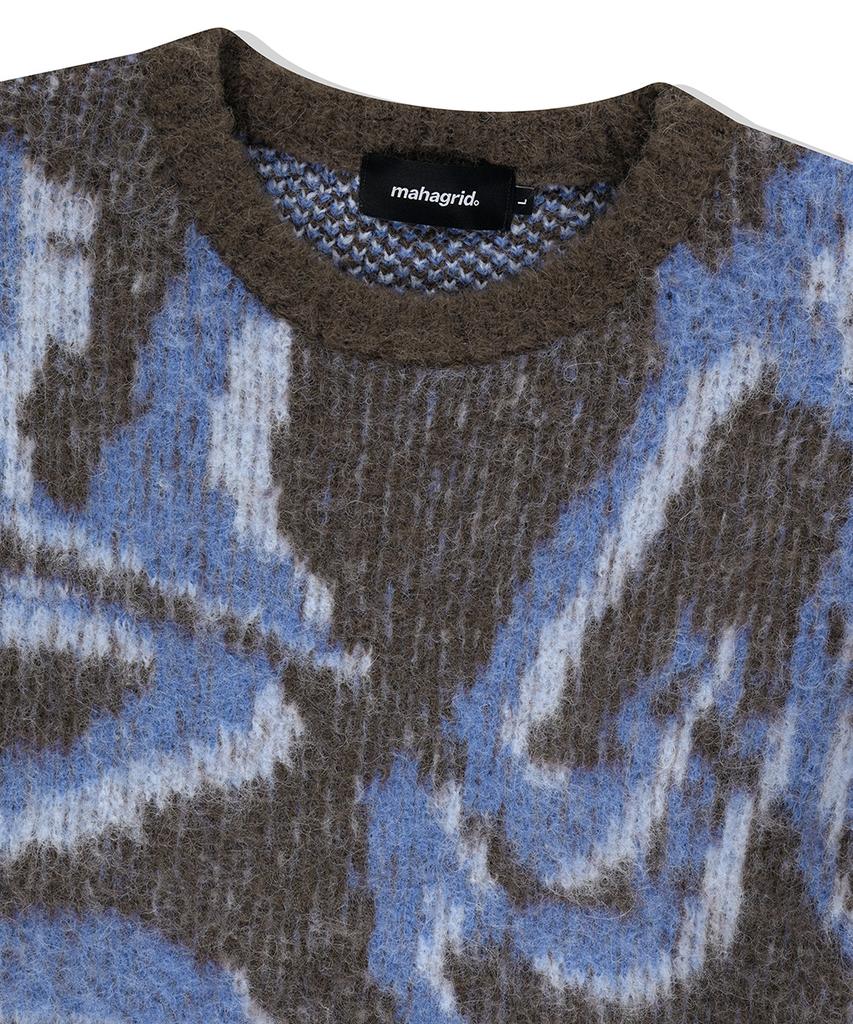MAHAGRID Destroyed Eclipse Hairy Knit Sweater Brown(Mg2Efmk601A)