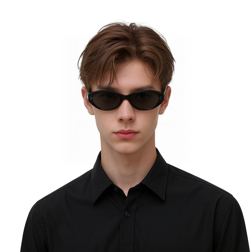Gentle Monster Oval Sunglasses Men sunglasses Black VAMP01