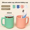 Cupa de apă din silicon 450ml Grad alimentar Absorbant de șoc Capacitate mare Etanș Ceai Iced Latte Cană Rezistentă la căderi Cupă de apă