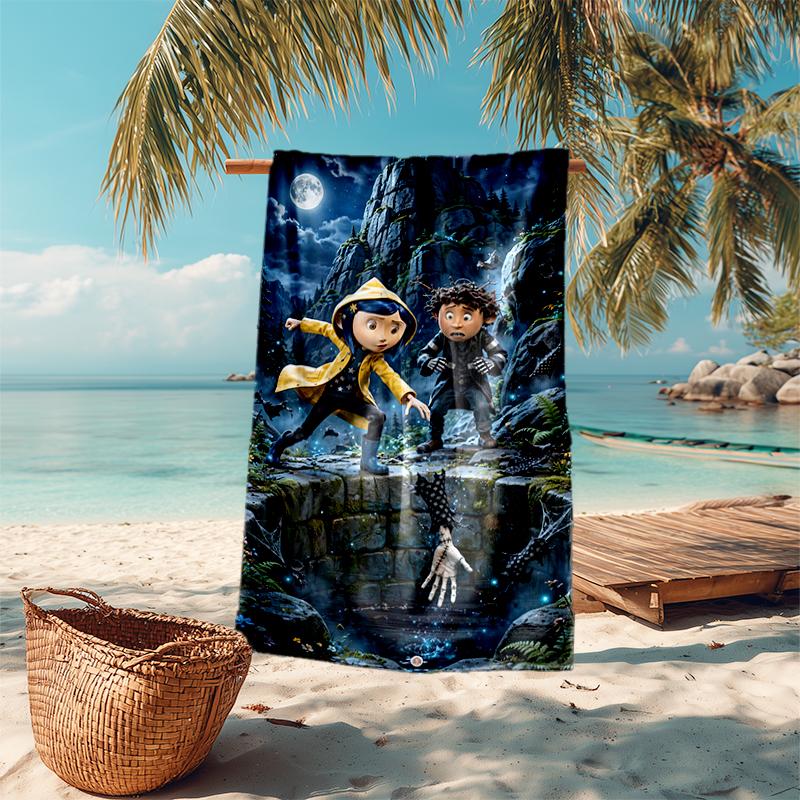 Coraline Beach Towel Outdoor Camping Beach Towel for Vacation Swim Outdoor Pool Absorbent Bath Towel