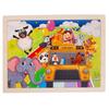 Laser Log Frame 24 Pieces Wooden Puzzle Children'S Animal Cartoon Dinosaur Plane Puzzle Toy