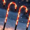 Holiday Yard Ornaments 4Pcs Solar Candy Cane Pathway Lights, Christmas Outdoor Stake Waterproof Garden Stakes Lights for Lawn Patio Decorations