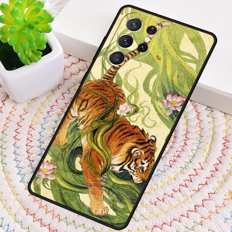 Tiger Sketch Art TPU Phone Case For Samsung Galaxy note 10 pro S26 S25 S24 S23 S22 Ultra Plus S21 FE S20 Shockproof Cover