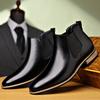 Botines Chelsea Cortos Clásicos Retro para Hombre Moda Masculina Botín Tobillero Hombre Estilo Británico Botas de Cuero Zapatos Casuales de Caña Alta 25873 Nuevo