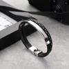 1 Bracelet Wish pour Homme en Acier Inoxydable et Cuir avec Bracelet Tissé en Cuir PU Courbé pour Voyage et Accessoires-805091