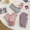 Sweet Korean Gloves for Women In Winter Cute Christmas Snowman Plush Knitted Wool Student In Winter Warmth