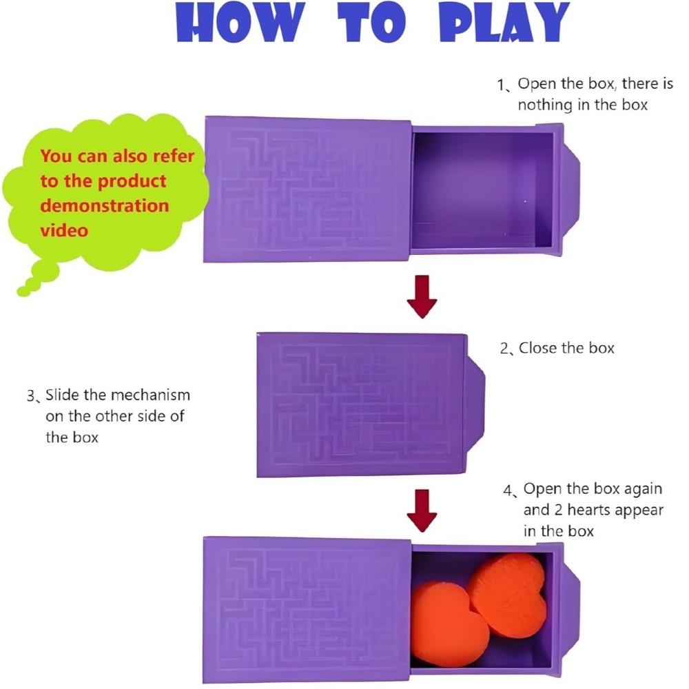 Magic Purple Magic Disappearing Box Trick Performance Magic Kits Magic Trick Props  for Kids Teens