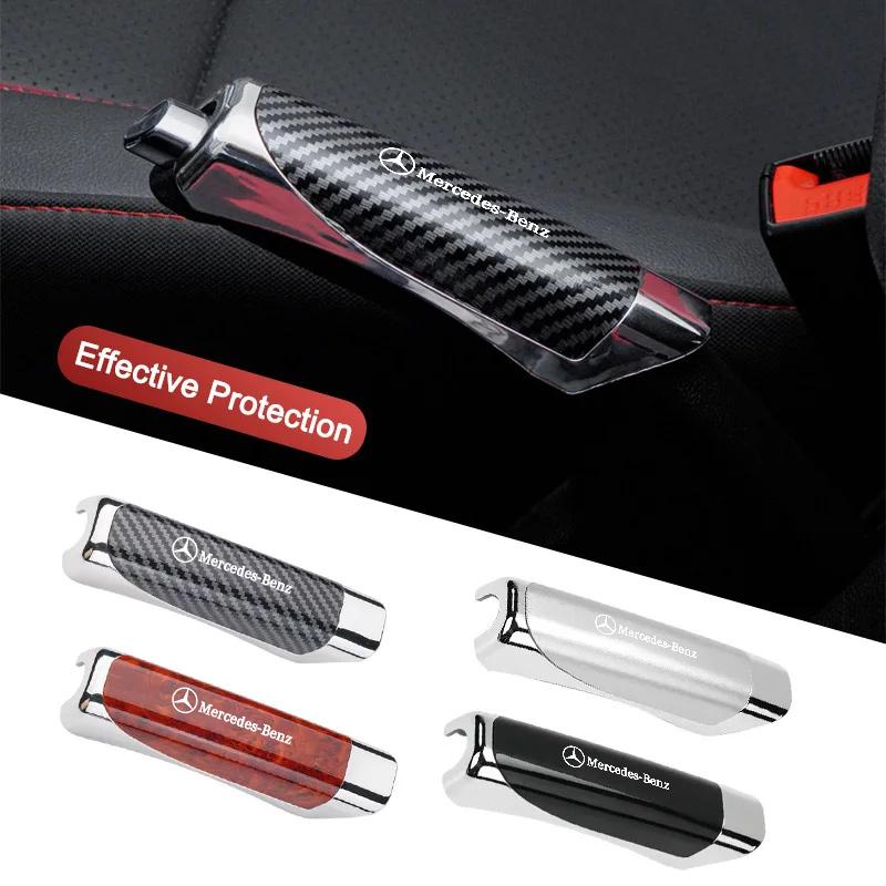 CRC1 Car Hand Brake Cover Carbon Fiber Handbrake Grip Cover for Mercedes Benz W212 W213 W214 W210 GLK GLS W203 W204 W211 A200 bag