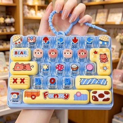 Schattig Cartoon 26 Toetsen Fidget Toetsenbord Sleutelhanger Zacht Siliconen Stressverlichting Kinderfeest Cadeau Rugzak Decoratie