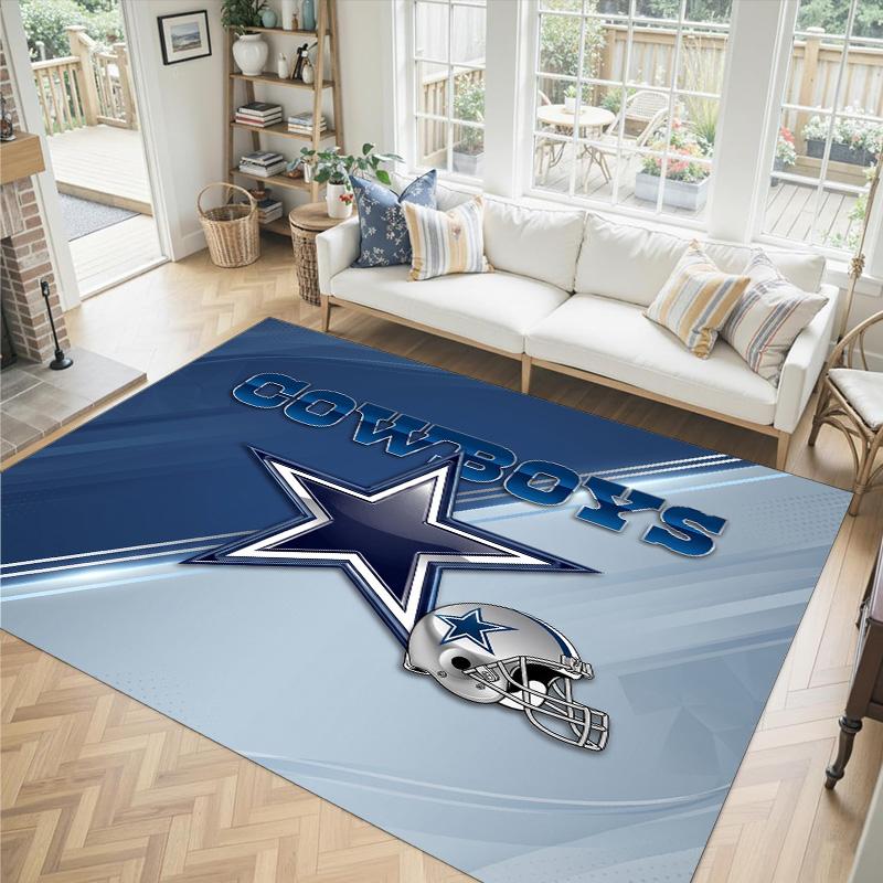 Dallas Cowboys Design Crystal Velvet Carpet Cozy Non?Slip Printed Rug For Bedroom Living Room Entrance
