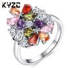 Colorful Zircon Ring Aaa Zircon Ring, High-End Ring Ring.