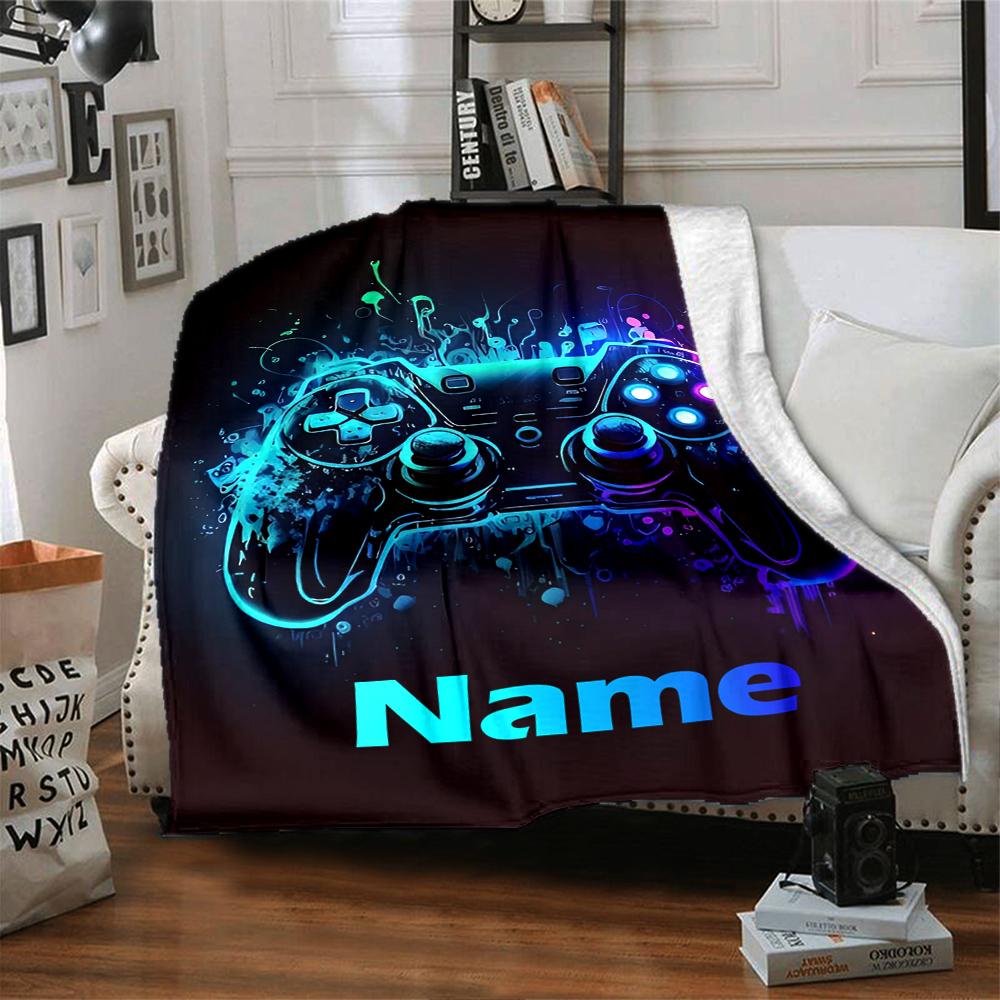 Gepersonaliseerde Deken met Game Controller Thema - Perfect voor Bank, Bed, Reizen & Buitengebruik | Wasbaar in de Machine, Gezellig & Duurzaam.