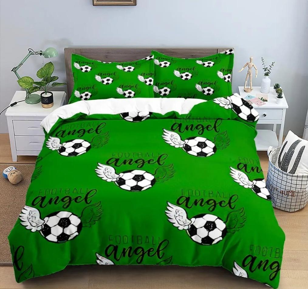 Cool Futbal Futbal 3D Posteľná súprava Prikrývka Obliečky Vankúše Prikrývka Posteľná bielizeň Izbová dekorácia pre chlapcov Darček Twin Queen King Size