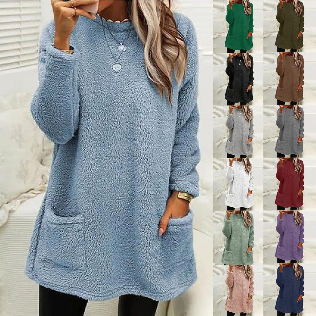 Sweatshirts For Women Mock Turtleneck Fall Winter Warm Sweater Plus Size Tunic Pullover Tops With Pockets