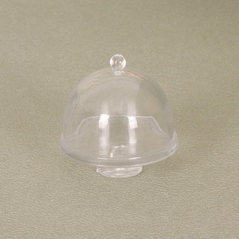 1:12 Dollhouse Miniature Transparent High Tray Dessert Plate W/Cover Cake Fruit Tray Kitchen Decor Toy Doll House Accessories