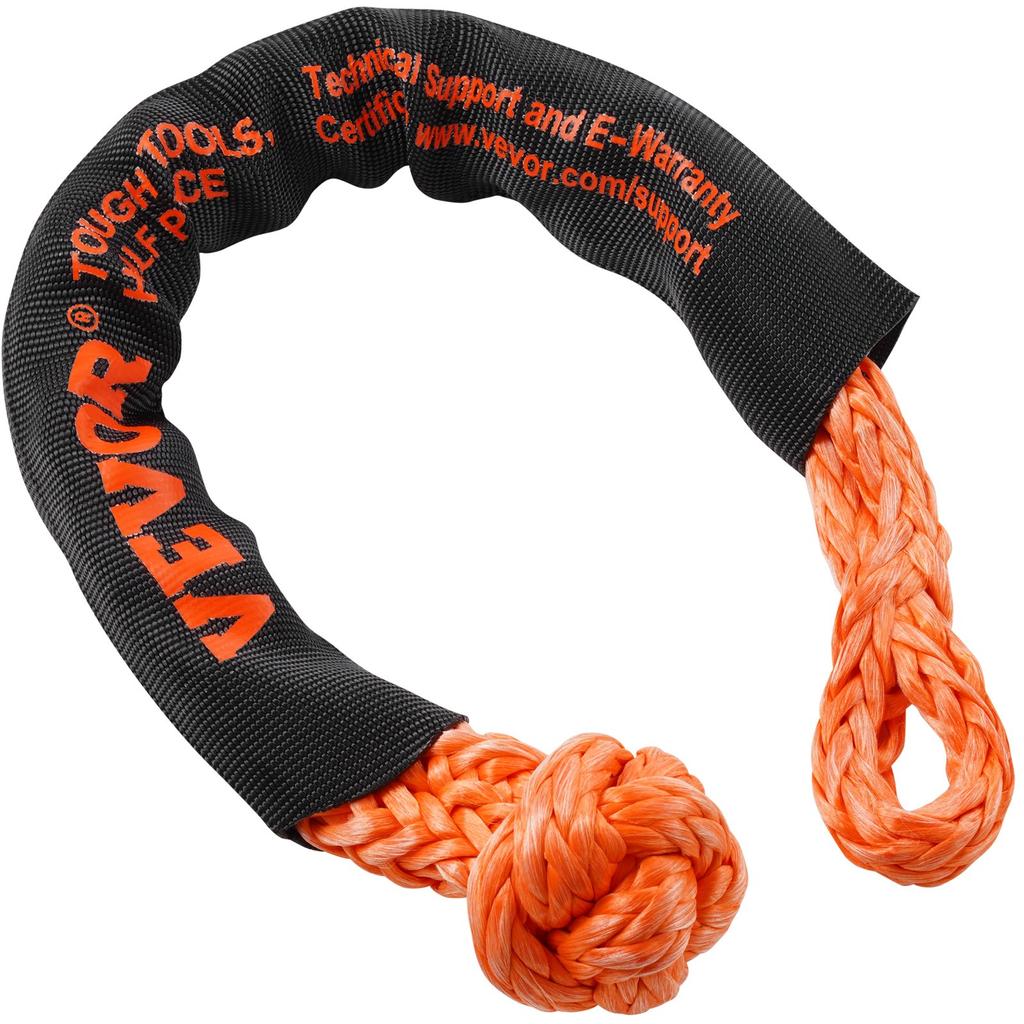 VEVOR Soft Shackle Synthetic Recovery Rope 2PCS 1.3x56 Cm 20 Ton Break Strength