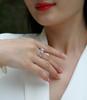 Vinregem Klasické 100% stříbro 925 Sterling Silver 3EX VVS1 D Barva Kulatý střih 1CT Skutečný moissanitový dámský prsten snubní zásnubní jemné šperky