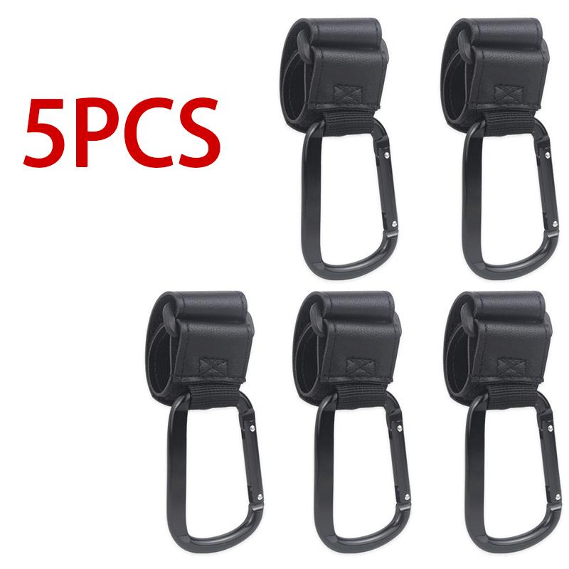 1/2pcs PU Leather Baby Stroller Hooks Pram Cart Organizer 360 Degree Rotatable Hook Stroller Accessories WNGG02