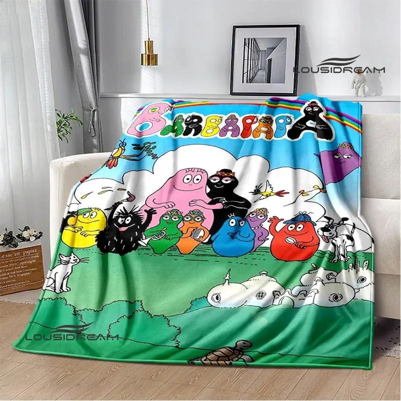 Barbapapa Cartoon Blankets Picnic Blanket Blankets for Beds Flange Warm Blanket Home Travel Blankets Bed Linings Birthday Gift