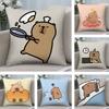 Kawaii C-CapybaraS Pillow Case Plush Fabric Soft Pillowcase Double Sided Print Cushion Cover Household Gifts