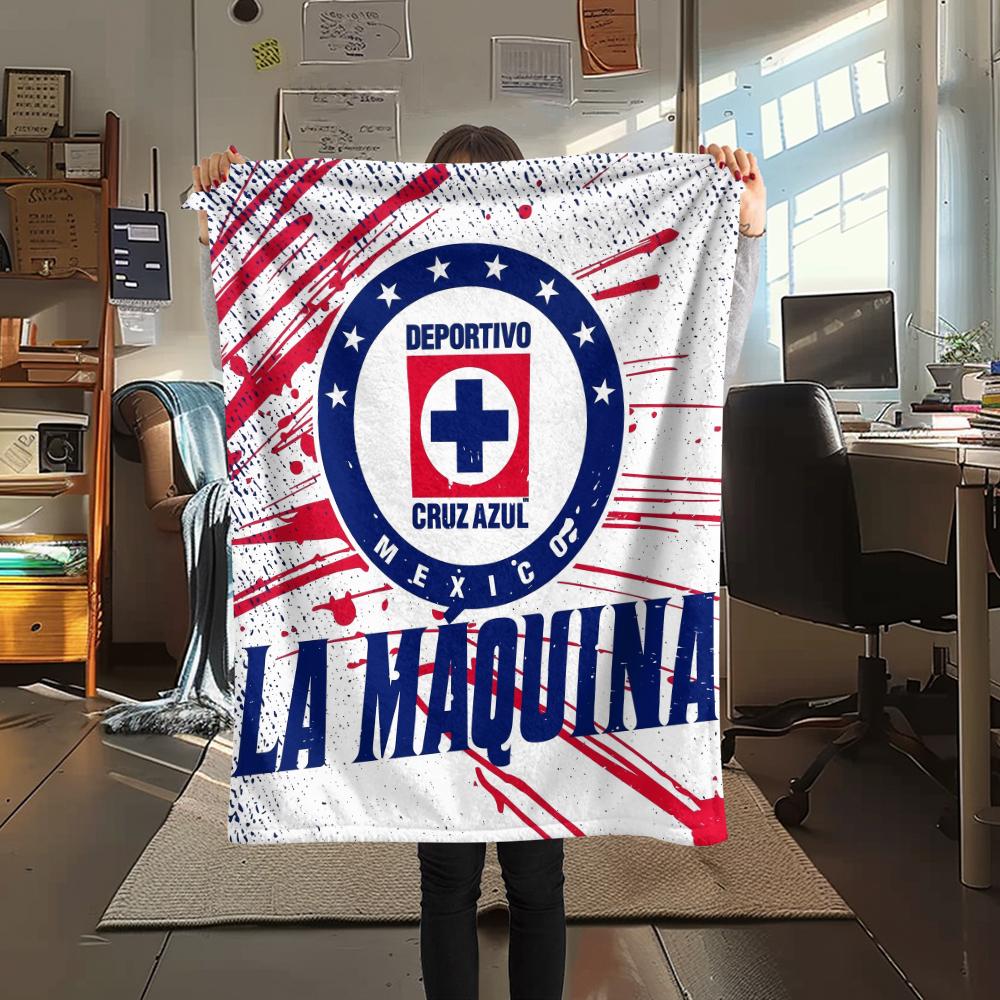 Cruz Azul Football Team,pattern Flannel Blanket, High Quality Comfortable for All Seasons, Home Decor, Warmth and Comfort, Perfect for Gifts.