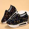 2024 Women's Sequins Platform Sneakers Loafers Casual Slip On Wedge Sports Shoes Fashion Sneakers Walking Trainers