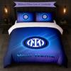 Inter Milaan Gepersonaliseerde Naam Tekst Beddengoed Set 1 Dekbedovertrek+2 Kussenslopen Voetbal Logo Gepersonaliseerd Cadeau Voor Speciale Gelegenheid Slaapkamer Decoratie
