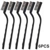 6pc Small Stainless Steel Wire Brushes Set for Cleaning Metal Parts Derusting Paint Removal 17cmx2cm Professional Durable