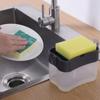 Kitchen Dishwashing Soap Box with Sponge Holder Hand Pressure Liquid Dispensing Container Organizer