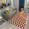 Farbiges Schachbrett-Plaid Teppich Geometrisches Plaid Fußmatten für Bettseite Wohnheim Schrank Esszimmer Dekor Weiche Rutschfeste Bereichsteppiche