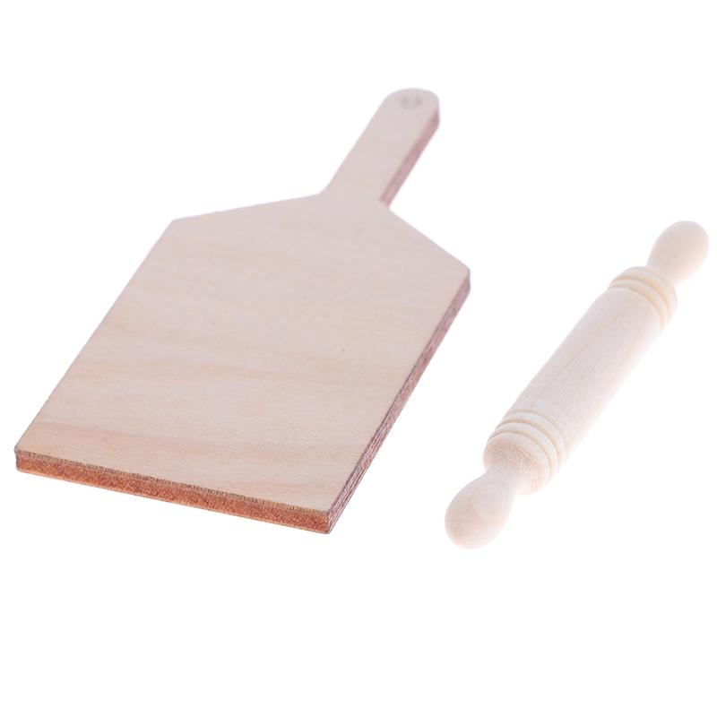 1:12 Dollhouse Miniatures Kitchen Cutting Board Rolling Pin Set Accessories Toys