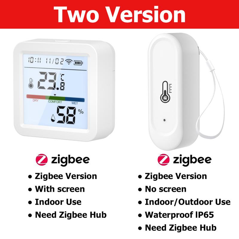 Tuya ZIgbee with/No LCD Display Temperature and Humidity Sensor Indoor or Outdoor Thermometer Support Alexa Google Assistant