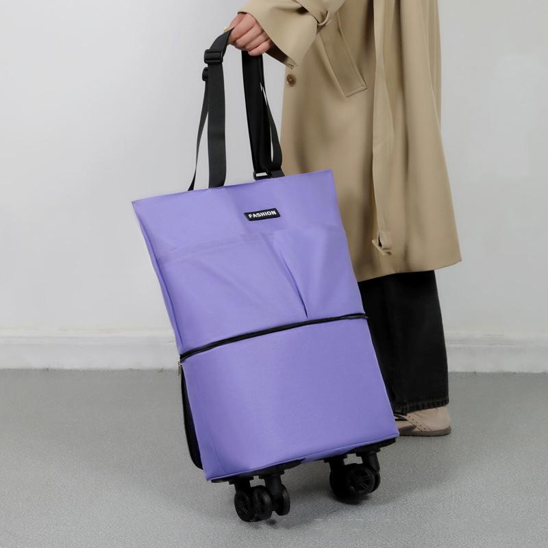 New Large-capacity 360-degree Wheel Travel Bag Grocery Tote Bag Rolling Luggage Bag With Pull Handle And Wheels