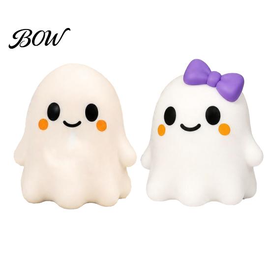 Fidget Stress Balls Halloween Bow Ghost Squeeze Toy, Relief Cartoon Sensory Party Supplies Soft Stretchy Favors for Adults Kids Decompression Toy