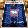 Flannel BlanketIpswich Town Custom Name Text Personalized Soft Warm Throw Blanket Home Decor Gift