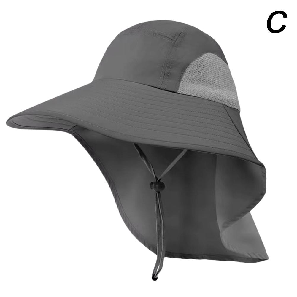 Breitkrempiger Sonnenhut mit Nackenschutz für Damen Herren Verstellbare Outdoor 50+UPF Schutz Safari Kappe Wander Anglerhut