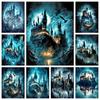 Kasteel DIY Harry Potter Ronde Diamant Schilderen Kit Magische School Kruissteek Kasteel Maan Adelaar Diamant Mozaïek Decoratie