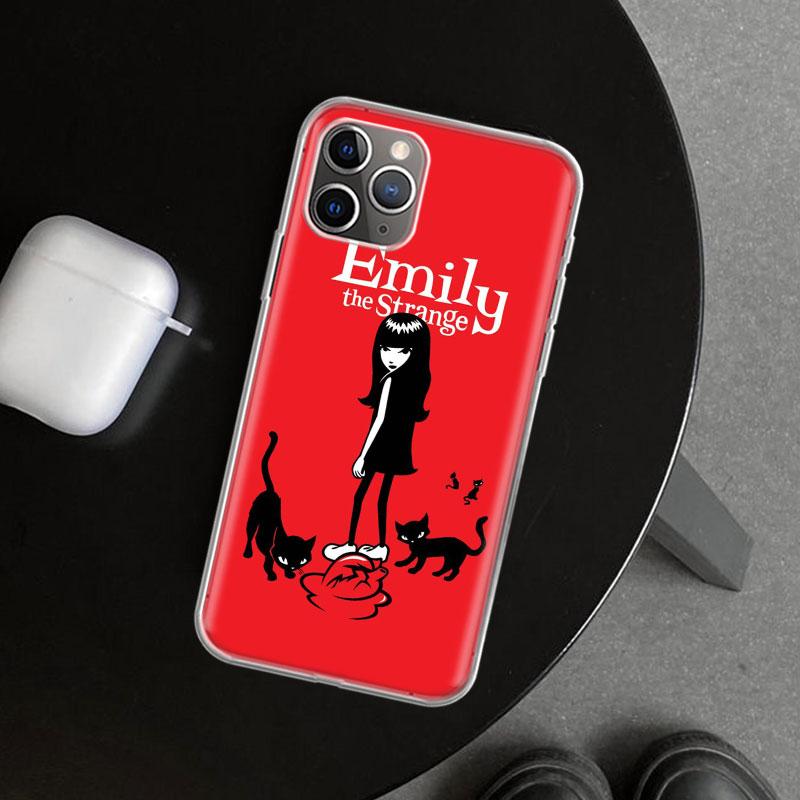 Comics Emily The Strange Phone Case Cover for iPhone 18 11 12 13 Mini 14 15 Plus 16 Pro Max 17 Air 7 8 + SE Art Customized Fundas 1