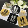 1PC Mirror Toilet Sticker Double-layer Acrylic Toilet Logo Mirror Sticker Home Decoration Bedroom Wall Sticker