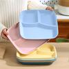 Rectangle Dinner Plate 3 Compartments Food Grade PP Dishwasher Safe Adults Kids Breakfast Snack Vegetable Meal Food Serving Dish Kitchen Supplies