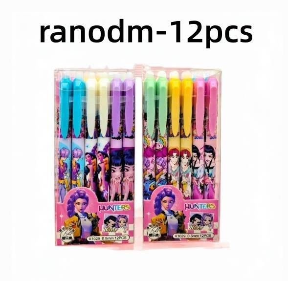 Hohe Qualität NEUER Kpop Dämonenjäger 0,5 mm Radierbarer Gelstift - Nachfüllbar und Einziehbar Schwarze Tinte Reibungsstift für Schulbürobedarf
