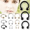 10 pièces en acier inoxydable fer à cheval barre lèvre nez Septum oreille anneau Stud ensemble de perçage
